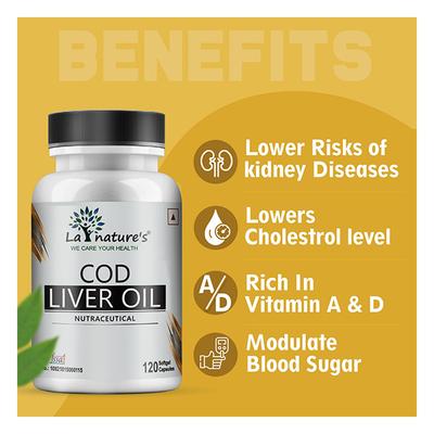 La Nature's COD Liver Oil Softgel Capsule 120's - Calcium And Minerals