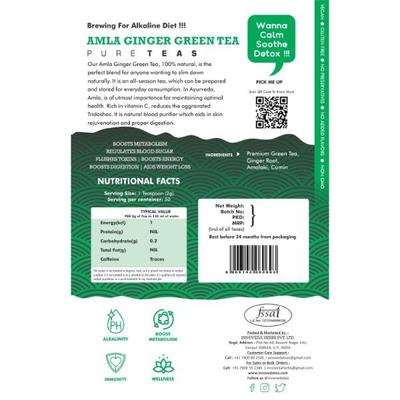Innoveda Amla Ginger Green Tea Whole tea leaves 100 gm - Teas