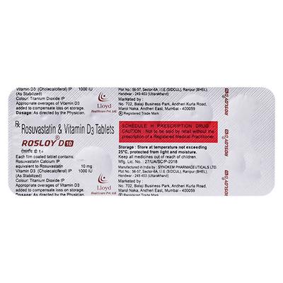 Rosloy D10 Tablet 10'S - High Cholesterol-Dys