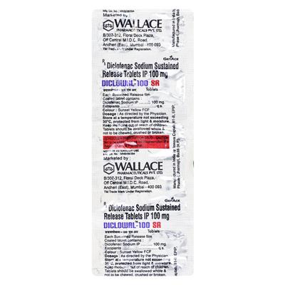 DICLOWAL SR 100 Tablet 10's - Pain relief-Nsa