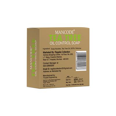 MANCODE Tea Tree Oil Control Soap 125 gm - Shower Gels & Body Wash