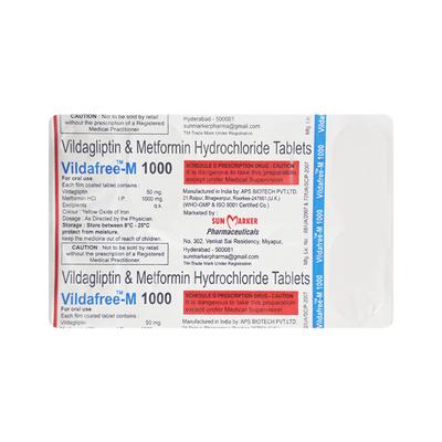 VILDAFREE M 1000 Tablet 10's - Diabetes-Ant