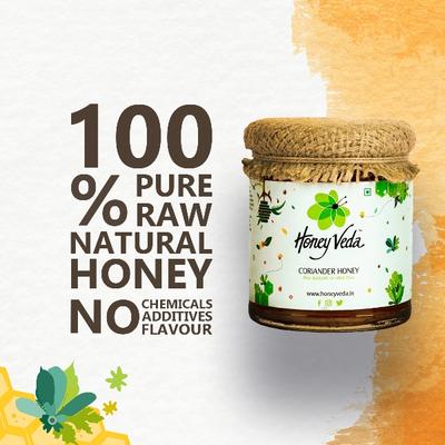 HoneyVeda Coriander Honey 250 gm - Honey