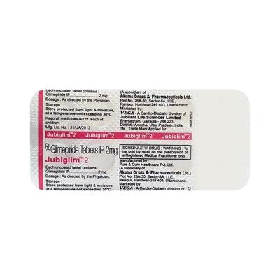Jubiglim 2mg Tablet 10'S - Diabetes-Ant