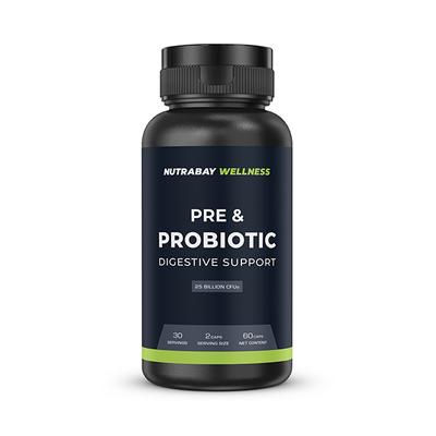 Nutrabay Wellness Pre & Probiotic Digestive Support 25 Billion CFUs Capsule 60's - Digestive Health