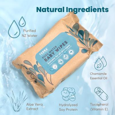 Terra Pure Water Baby Wipes 24's - Diapers & Wipes