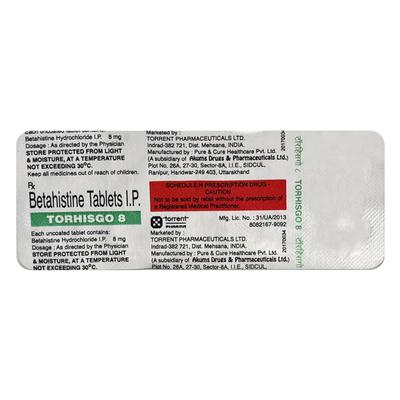 TORHISGO 8 Tablet 10's - Vertigo-Ant