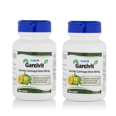 HealthVit Garcivit Garcinia Cambogia Extract 500 mg Capsule (Pack of 2 x 60's) - Weight Loss