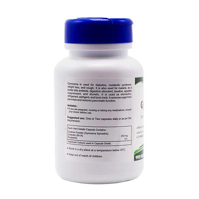 Healthvit Gymnevit Gymnema Sylvestris 250 mg Capsule (Pack of 2 x 60's) - Herbal Dietary Supplement