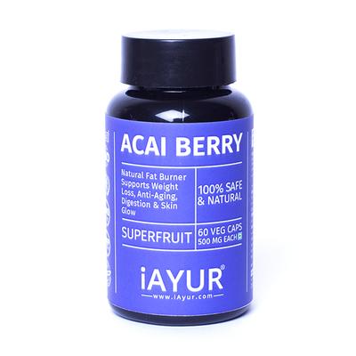 iAYUR Acai Berry 500 mg Veg Capsule 60's - Herbal Dietary Supplement