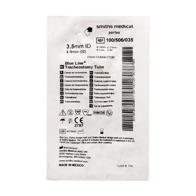 Portex Blue Line Tracheostomy Tube 3.5 mm with 15mm Connector (100/506/035) 1's - Catheters & Tubes