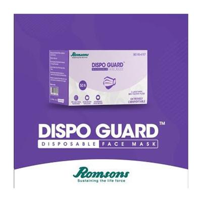 Romsons Dispo Guard 3 Ply Face Mask 50's - Face Mask