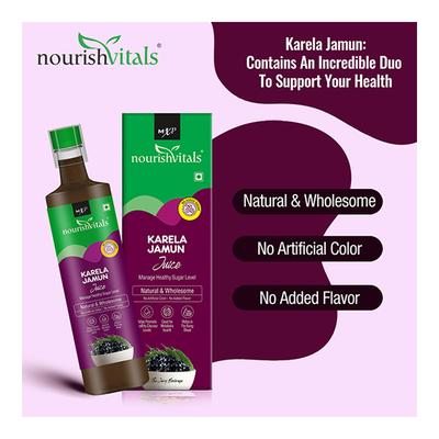 NourishVitals Karela Jamun Juice 500 ml - Ayurvedic Juices