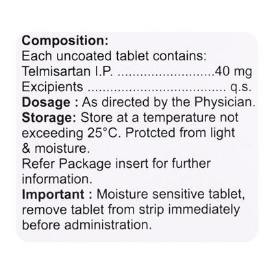 TELMIPACK 40 Tablet 30's - Hypertension-Ang