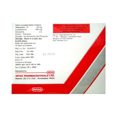 INTAMETHER L Tablet 6's - Malarial