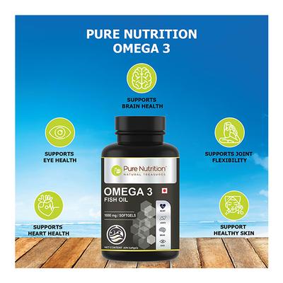 Pure Nutrition Omega 3 Fish Oil Softgel Capsule 60's - Omega Fish Oil Fatty Acids