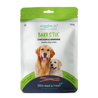 Wiggles Barkstix Dog Treats - Chicken & Banana 100 gm - Petfood