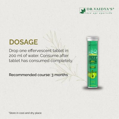 Dr.Vaidya's HerboFizz Amla 1000 mg Effervescent Tablet (Pack of 3 x 20's) - Speciality Medicines