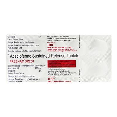 Freenac SR 200mg Tablet 10'S - Pain relief-Ano