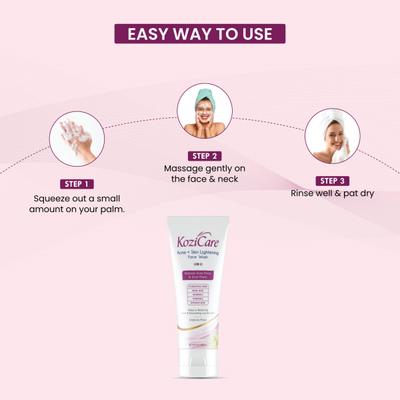 Kozicare Acne + Skin Lightening Face Wash 100 ml - Face Washes