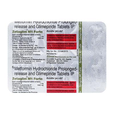 ZETAGLIM M FORTE 1mg Tablet 10's - Diabetes-Ant