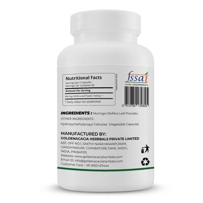 Goldenacacia Herrbals Moringa Leaf 500 mg Capsule 120's - Pure Herbs