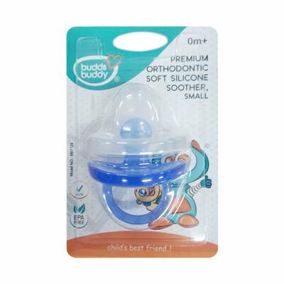 Buddsbuddy Premium Orthodontic Soft Silicone Soother - Blue (S) - Pacifiers & Teethers