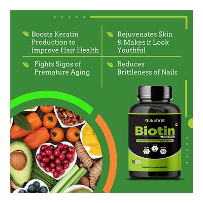 Nutrafirst Biotin 5000 mcg Capsule 60's - Hair & Skin
