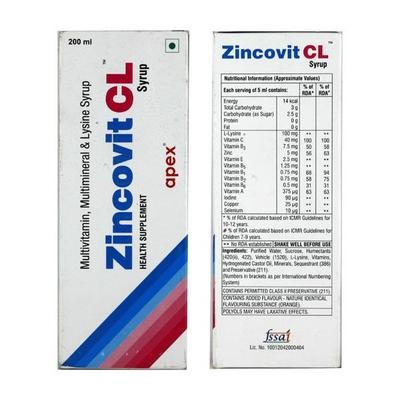 Zincovit CL Syrup 200ml - Supplements-Vam