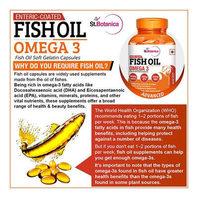 St.Botanica Enteric-Coated Fish Oil Omega 3 Softgels 60's - Omega Fish Oil Fatty Acids