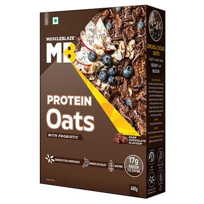 MuscleBlaze High Protein Oats - Dark Chocolate 400 gm - Nutritional Bars
