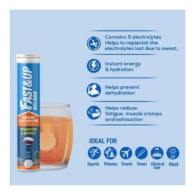 Fast&Up Reload Hydration & Energy Effervescent Tablet - Cola Flavour 20's - Energy Drinks