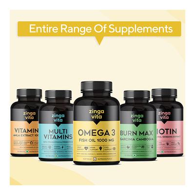 Zingavita Omega 3 Fish Oil 1000 mg Softgel Capsule 60's - Omega Fish Oil Fatty Acids