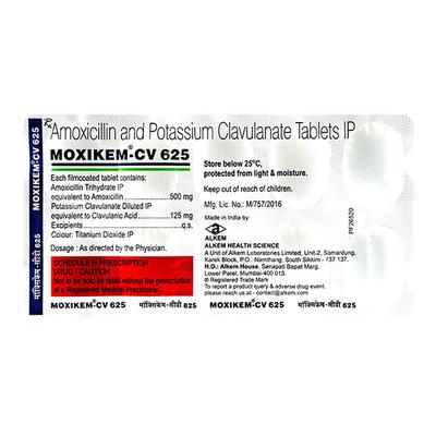 MOXIKEM CV 625 Tablet 10's - Bacterial Infections-Pen