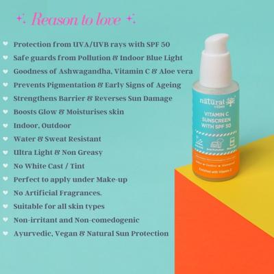 Natural Vibes Vitamin C SPF 50 + Sunscreen 50 ml - Face Sunscreen