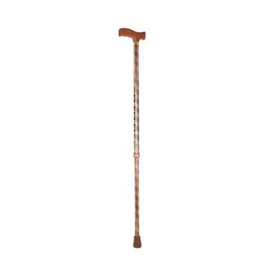 Paxmax Premium Aluminum L Type Walking Stick - Brown Carving - Wheelchairs & Walking Sticks