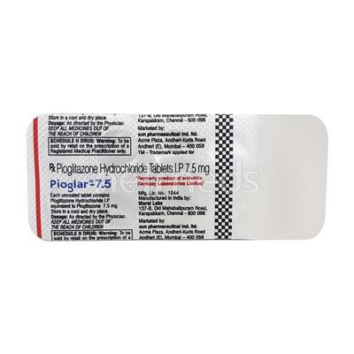 Pioglar 7.5mg Tablet 10'S - Diabetes-Ant
