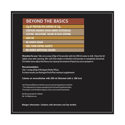 Nutrigain Herbo-Whey Protein Powder - Chocolate Flavour 500 gm - Whey Proteins