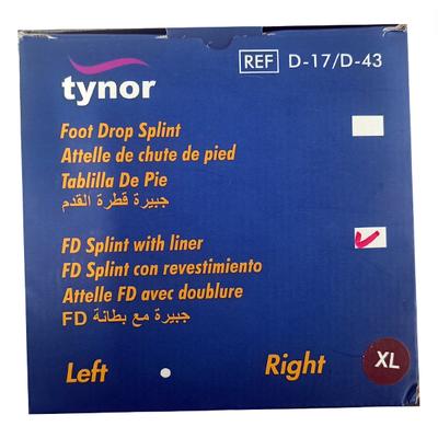 Tynor Foot Drop Split with Liner (D 43) - Right (XL) - Ankle/Foot Supports