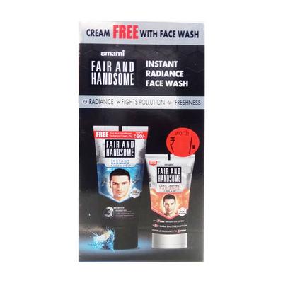 Fair and Handsome Instant Radiance Face Wash 50 gm (Free Long Lasting Radiance Cream 25 gm Worth Rs. 60) - Face Washes