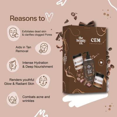The Beauty Co. ChoCo Cleansing-Exfoliating-Moisturizing Kit (Body Scrub + Body Wash + Body Butter) - Bath Kits & Sets