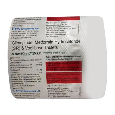 GLIMISAVE MV 1 F Tablet 15's - Diabetes-Ant
