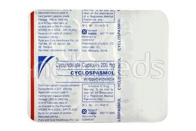 Cyclospasmol 200mg Capsule 10'S - Peripheral Hypertension-Per