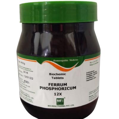 Bio-India's Biochemic Tablet - Ferrum Phosphoricum 12X 450 gm - Bio-Chemic