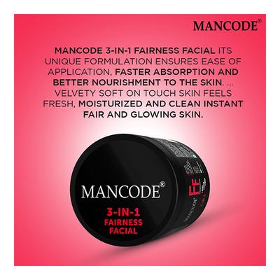 Mancode 3-In-1 Fairness Facial Cream 100 gm - Face Creams