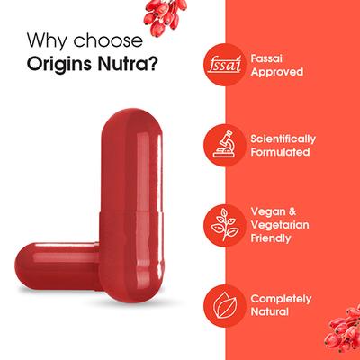 Origins Nutra Berberine 500 mg Veg Capsule (Pack of 2 x 15's) - Herbal Dietary Supplement