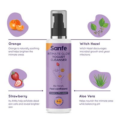 Sanfe Intimate Glow Yogurt Cleanser - Orange & Strawberry 100 ml - Skin-Treatment