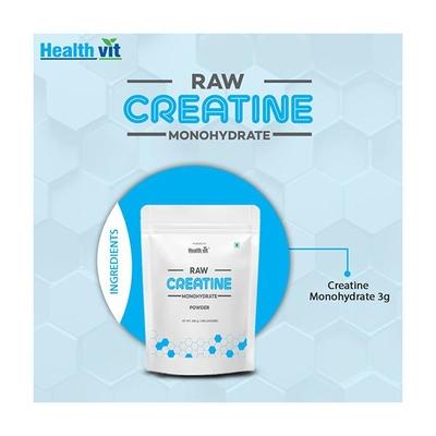 Healthvit Raw Creatine Monohydrate Powder - Unflavored 249 gm - Workout Essentials