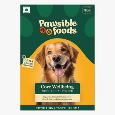 Pawsible Foods Core Wellbeing Nutritional Topper Dog Food Sachets (Pack of 15 x 3.3 g) - Petfood