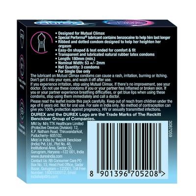 Durex Condoms - Mutual Climax 3's - Plain/Flavoured Condoms
